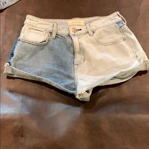 Multi color jean shorts